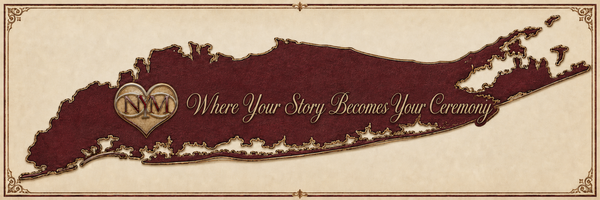 NY Marriages Long Island wedding officiant locations with the tagline Where Your Story Becomes Your Ceremony