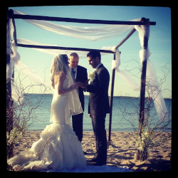 Long Island beach wedding ceremony